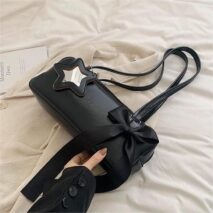 Chic Sweet Star Ribbon Bowknot Leather Shoulder Bag - ArtGalleryZen