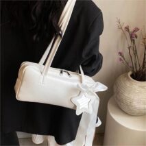 Chic Sweet Star Ribbon Bowknot Leather Shoulder Bag - ArtGalleryZen
