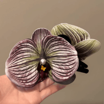 Chic Textured Orchid Flower Hair Clip Hair Claw - ArtGalleryZen