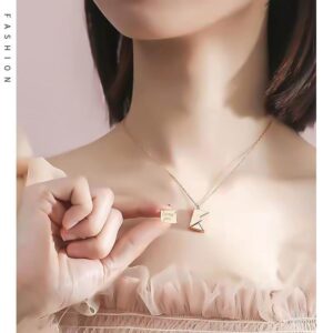 Chic Titanium Steel Envelope Locket Pendant With LOVE YOU Letter Chain Necklace - ArtGalleryZen