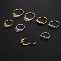 Chic Titanium Steel Snake Cobweb Nose Piercing Nose Ring - ArtGalleryZen
