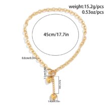 Chic Toggle Clasp Heart Pendant Cable Chain Necklace - ArtGalleryZen