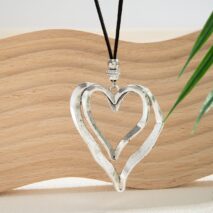 Chic Velvet Double Hollow Heart Pendant Necklace - ArtGalleryZen