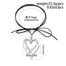 Chic Velvet Double Hollow Heart Pendant Necklace - ArtGalleryZen