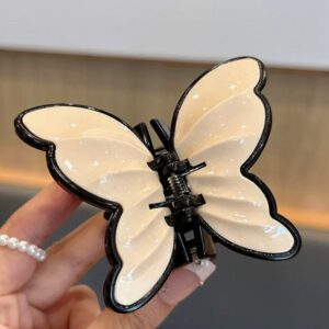 Chic Vintage Textured Butterfly Hair Claw Clip - ArtGalleryZen