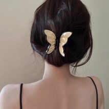 Chic Vintage Textured Butterfly Hair Claw Clip - ArtGalleryZen