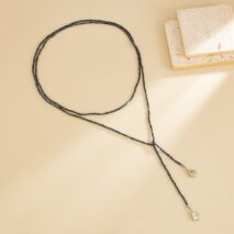 Chic Waterdrop Pendant Square Seed Beaded Long Chain Necklace - ArtGalleryZen