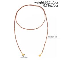 Chic Waterdrop Pendant Square Seed Beaded Long Chain Necklace - ArtGalleryZen