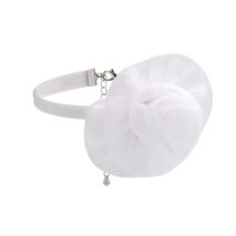 Chic White Mesh Flower Velvet Collar Choker Necklace - ArtGalleryZen