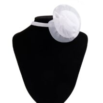 Chic White Mesh Flower Velvet Collar Choker Necklace - ArtGalleryZen