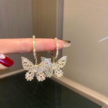 Chic Zircon Butterfly Dangle Earrings - ArtGalleryZen