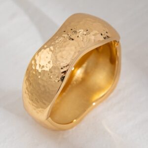 Chunky Irregular Curved Wide Cuff Bangle Bracelet - ArtGalleryZen