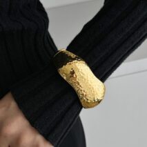 Chunky Irregular Curved Wide Cuff Bangle Bracelet - ArtGalleryZen