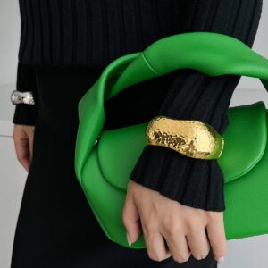 Chunky Irregular Curved Wide Cuff Bangle Bracelet - ArtGalleryZen