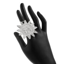 Chunky Relief Smile Sun Open Ring - ArtGalleryZen