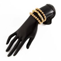 Classic 3pcs Gold Silver Plated Ball Chain Bracelet Set - ArtGalleryZen