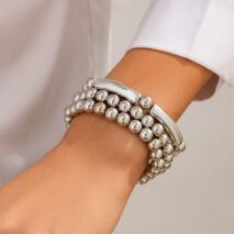 Classic 3pcs Gold Silver Plated Ball Chain Bracelet Set - ArtGalleryZen