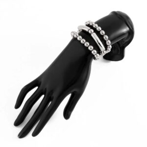 Classic 3pcs Gold Silver Plated Ball Chain Bracelet Set - ArtGalleryZen