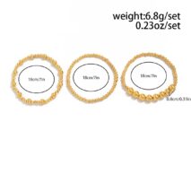 Classic 3pcs Gold Silver Tone Ball Chain Bracelet Set - ArtGalleryZen