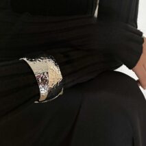 Classic Chunky Textured Wide Cuff Bangle Bracelet - ArtGalleryZen