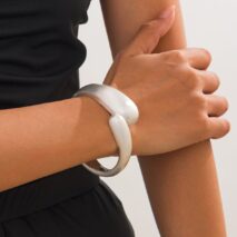 Classic Frosted Metallic Waterdrop Bangle Bracelet - ArtGalleryZen