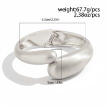 Classic Frosted Metallic Waterdrop Bangle Bracelet - ArtGalleryZen