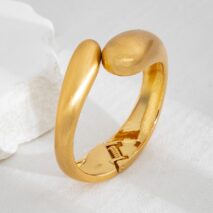 Classic Frosted Metallic Waterdrop Bangle Bracelet - ArtGalleryZen