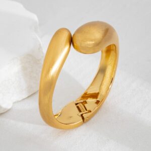 Classic Frosted Metallic Waterdrop Bangle Bracelet - ArtGalleryZen