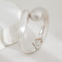 Classic Frosted Metallic Waterdrop Bangle Bracelet - ArtGalleryZen