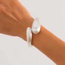 Classic Frosted Metallic Waterdrop Bangle Bracelet - ArtGalleryZen