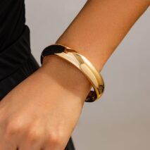 Classic Gold Silver Plated Bangle Bracelet - ArtGalleryZen