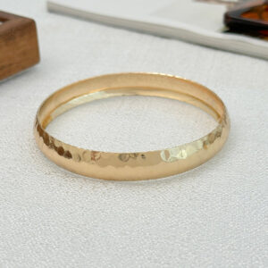 Classic Gold Silver Plated Hammered Arm Cuff - ArtGalleryZen