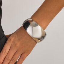 Classic Metallic Chunky Wide Cuff Bangle Bracelet - ArtGalleryZen