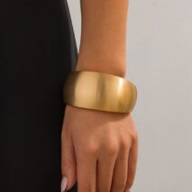 Classic Metallic Chunky Wide Cuff Bangle Bracelet - ArtGalleryZen
