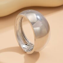 Classic Metallic Chunky Wide Cuff Bangle Bracelet - ArtGalleryZen