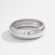 Classic Minimalist Gold Silver Tone Glossy Bangle Bracelet - ArtGalleryZen
