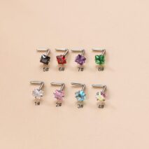 Colorful 3mm CZ Inlaid Stainless Steel Nose Piercing Nose Stud - ArtGalleryZen