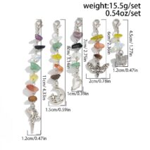 Colorful 5pcs Crystal Stone Elf Moon Star Dragonfly Charm Hair Braids Ring Set - ArtGalleryZen