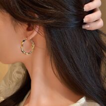 Colorful Enamel Flower Hoop Earrings - ArtGalleryZen