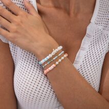 Colorful Layered Starfish Charm Polymer Clay Seed Beaded Bracelet Set - ArtGalleryZen