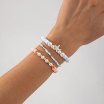 Colorful Layered Starfish Charm Polymer Clay Seed Beaded Bracelet Set - ArtGalleryZen