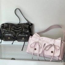 Colorful Ribbon Shoulder Crossbody Leather Bag - ArtGalleryZen