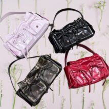 Colorful Ribbon Shoulder Crossbody Leather Bag - ArtGalleryZen