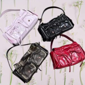 Colorful Ribbon Shoulder Crossbody Leather Bag - ArtGalleryZen