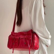 Colorful Ribbon Shoulder Crossbody Leather Bag - ArtGalleryZen