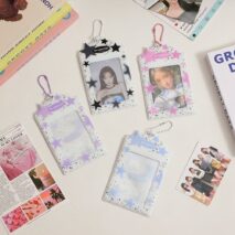 Colorful Star Kpop Keychain Photocard Holder - ArtGalleryZen