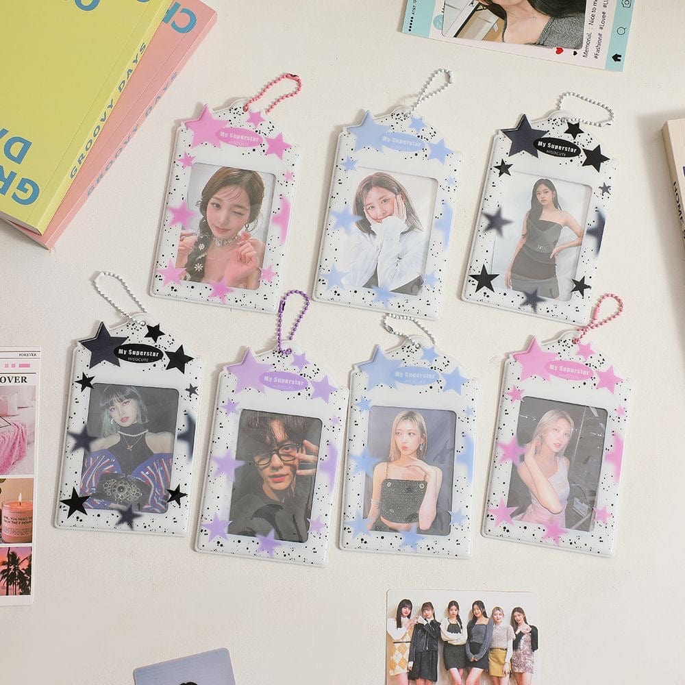 Colorful Star Kpop Keychain Photocard Holder - ArtGalleryZen