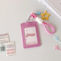 Colorful Star Leather Kpop Keychain Photocard Holder - ArtGalleryZen
