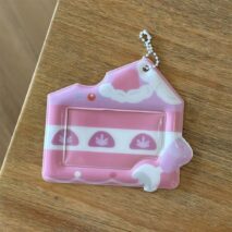 Cream Cheese Strawberry Chocolate Cake Kpop Keychain Photocard Holder - ArtGalleryZen