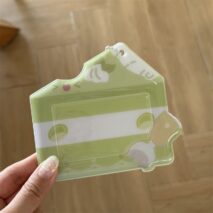 Cream Cheese Strawberry Chocolate Cake Kpop Keychain Photocard Holder - ArtGalleryZen